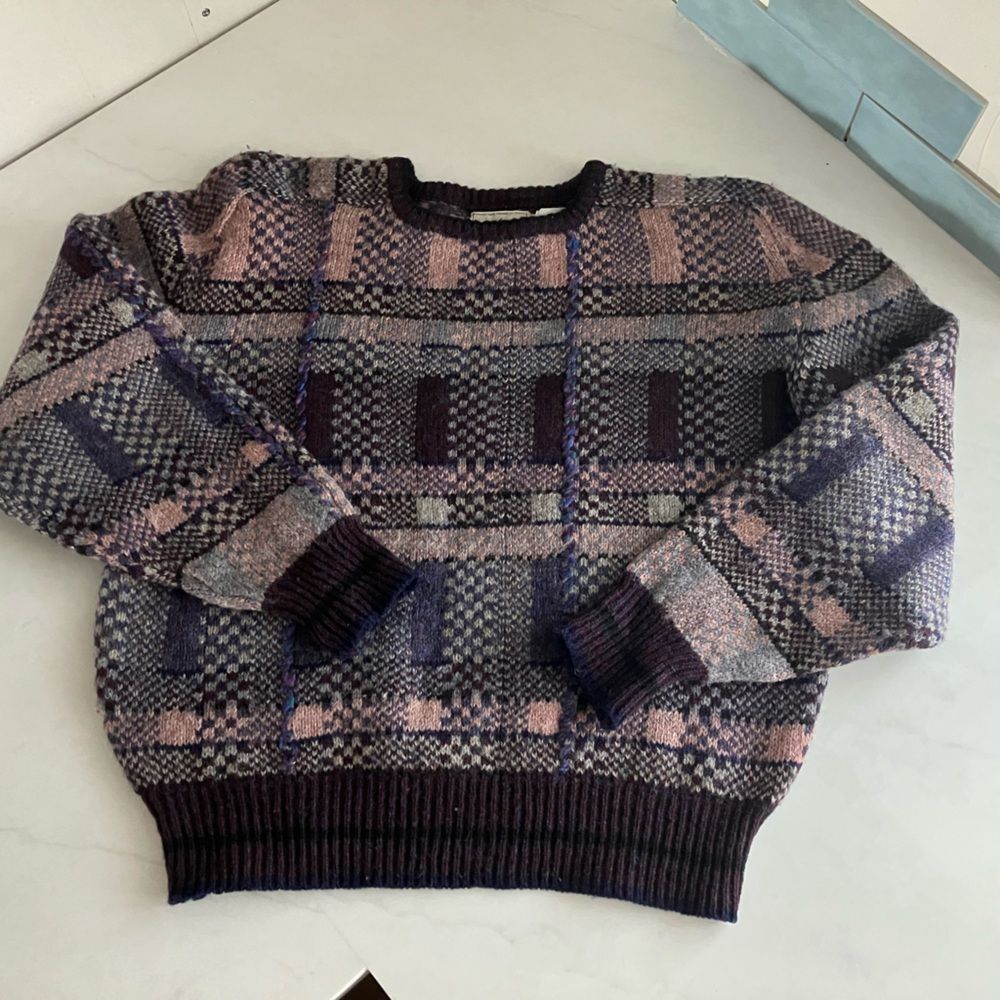 Vintage 80s/90s Purple Scottish Wool Sweater